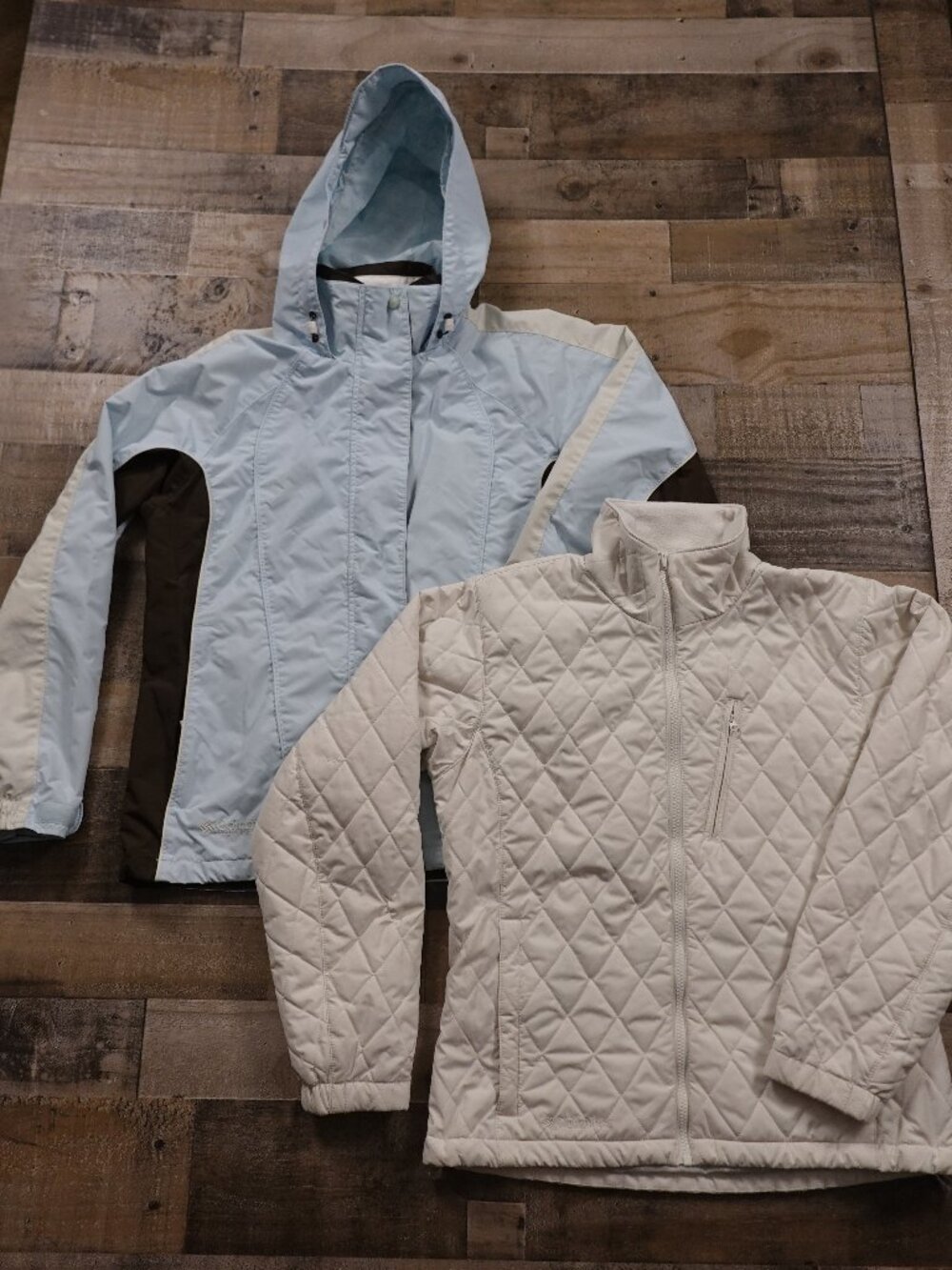 Columbia Interchange 3-in-1 Jacket Women’s Medium Blue White Quilted Liner